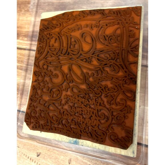 2003 STAMPIN' UP! Holiday Print Wood Mounted Rubber BLOCK Stamp Christmas Wish - Picture 5 of 7